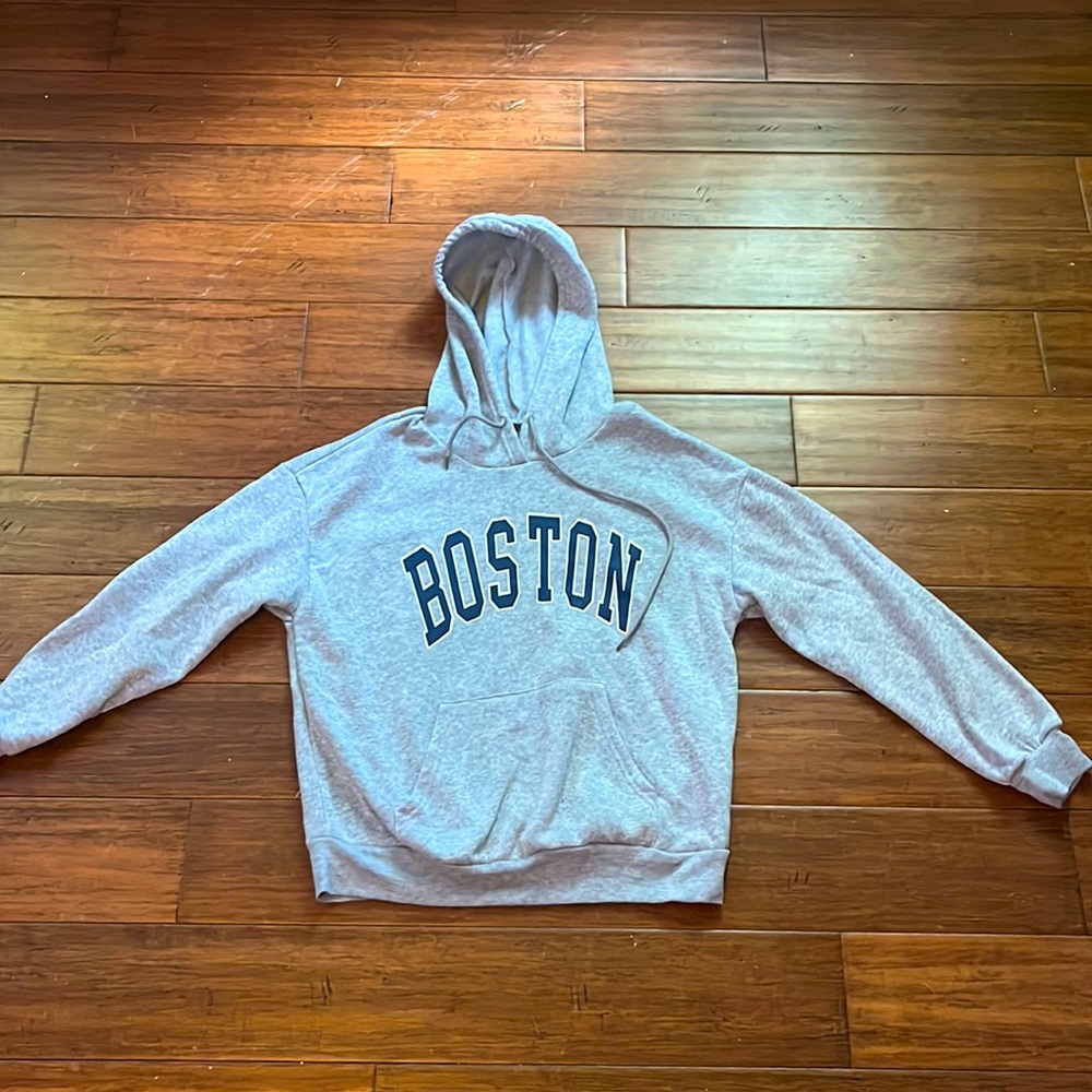 Boston, MA Grey Hoodie, Size S